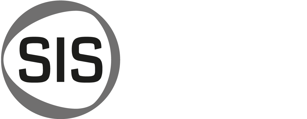 SIS Logo Sw Quer Schrift Weiss